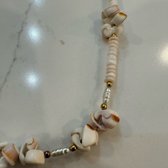 VTG seashell necklace  choker small jewelry - Picture 2 of 4